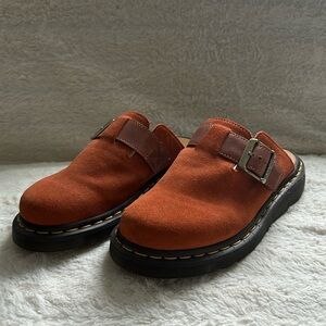 Dr Martens Unisex Jorge Orange Suede Mule
